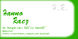 hanno racz business card